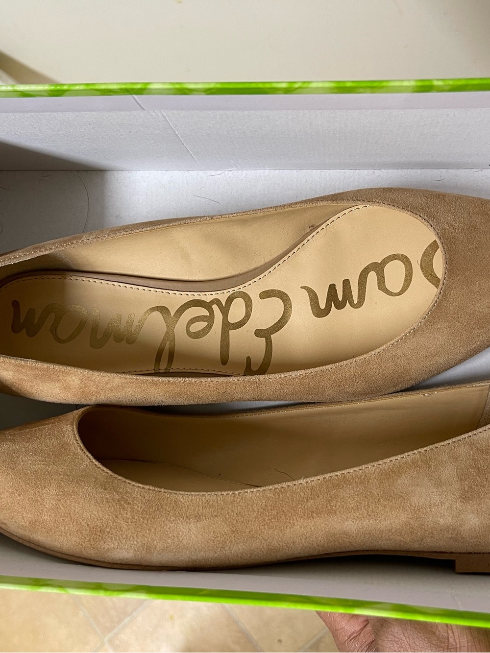 Sam Edelman Beige Suede Ballet Flats